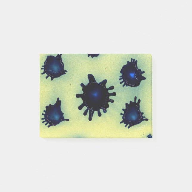 Bloco De Notas Paint Splatter em Azul (Frente)