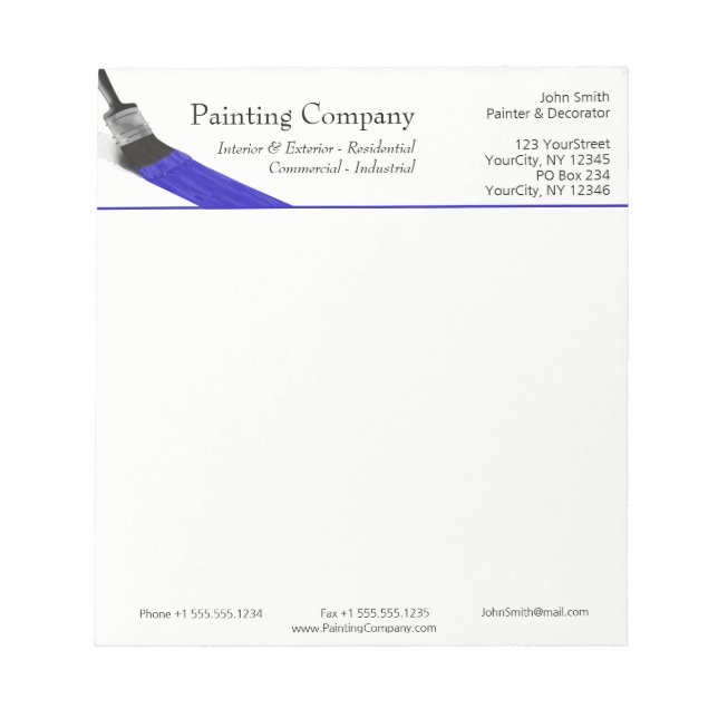 Bloco De Notas Painting Painter Service Company Brussel Blue (Frente)