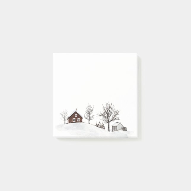 Bloco De Notas Paisagem da neve do inverno (Frente)