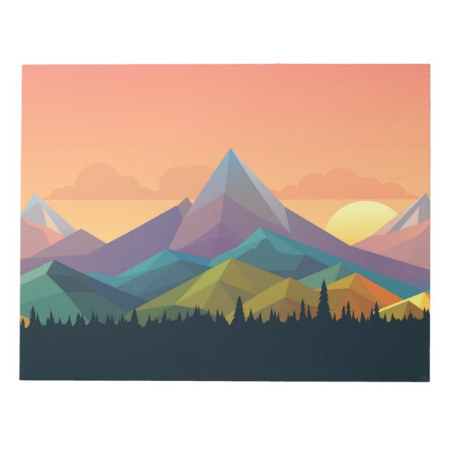 Bloco De Notas Paisagem das florestas montanhosas (Frente)