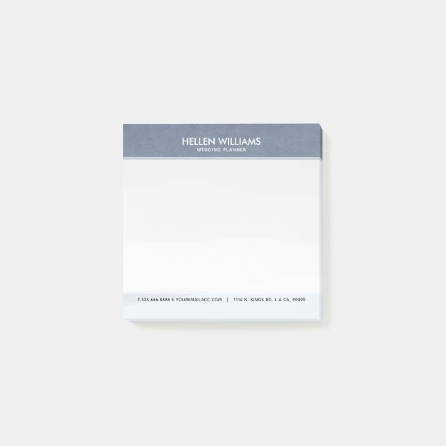 Bloco De Notas Paisagem de Abstrato de Cinza Azul Suave (Frente)