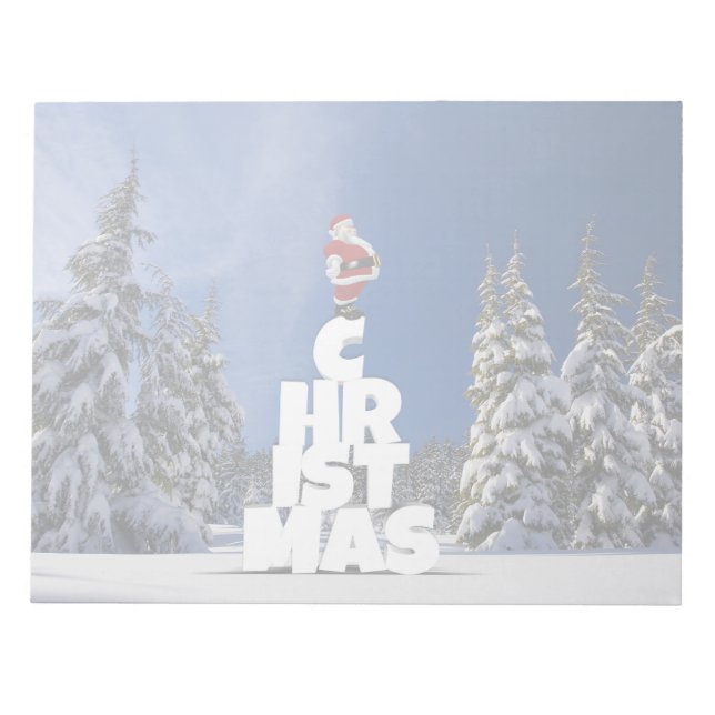 Bloco De Notas Paisagem de inverno de Natal (Frente)