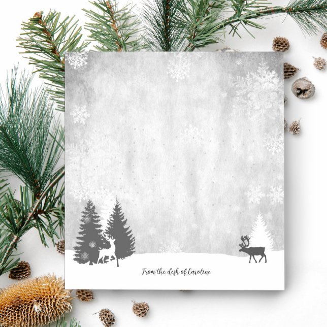 Bloco De Notas Paisagem de Natal Personalizada (Christmas Winterscape Personalized Notepad)