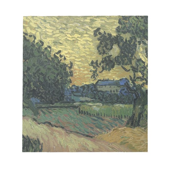 Bloco De Notas Paisagem de Van Gogh ao Crepúsculo (Frente)