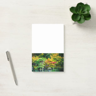 Bloco De Notas Paisagem do Jardim Japonês do outono colorida