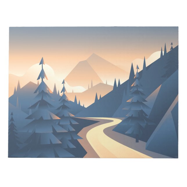 Bloco De Notas Paisagem do Vale das Montanhas (Frente)