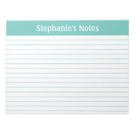 Bloco De Notas Paisagem Personalizada Aqua Lined 11 x 8.5