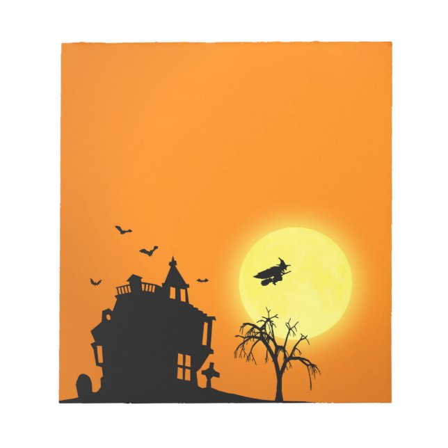 Bloco De Notas Paisagem Silhoule Feliz Halloween (Frente)