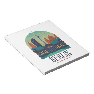 Bloco De Notas Paisagem Urbana Minimalista Vintage Berlim Alemanh