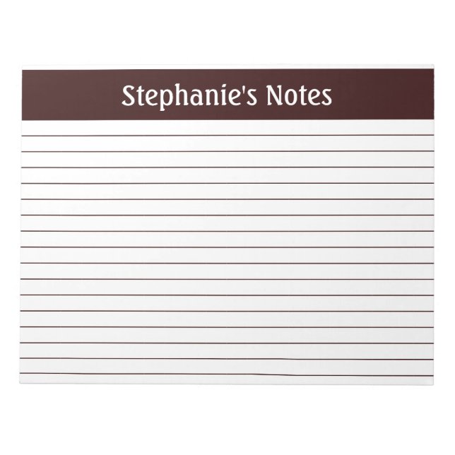 Bloco De Notas Paisagem Vinculada ao Chocolate Castanho Personali (Frente)