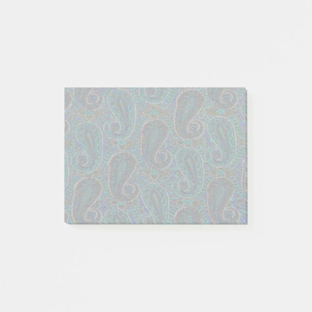 Bloco De Notas Paisley Blue Indian Boho Art Pattern (Frente)