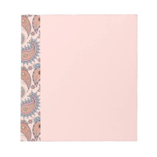 Bloco De Notas Paisley no rosa