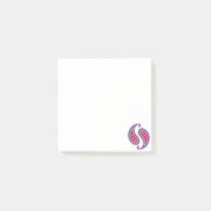 Bloco De Notas Paisley roxo e rosa