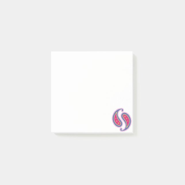 Bloco De Notas Paisley roxo e rosa (Frente)