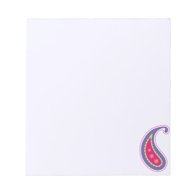 Bloco De Notas Paisley roxo e rosa (Frente)