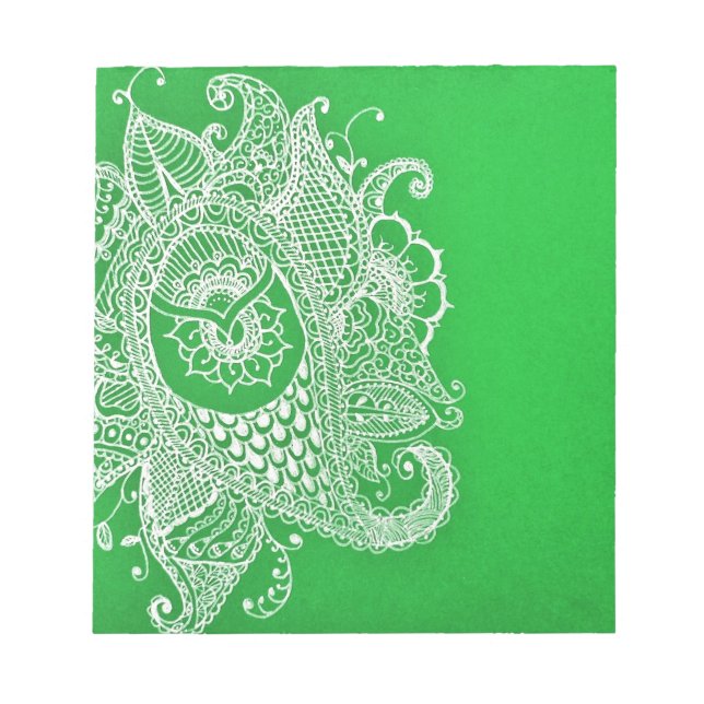 Bloco De Notas Paisley verde (Frente)