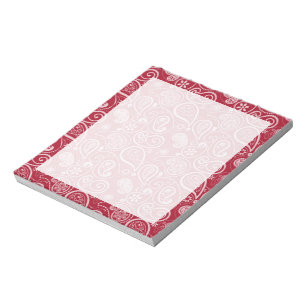 Bloco De Notas Paisley Vermelho Carmine