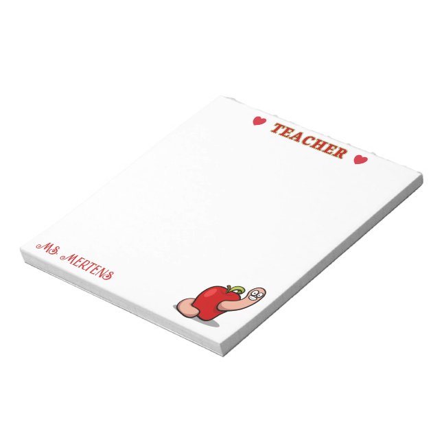 Bloco De Notas Palavra de Apreciação do Professor em Apple Add Na (Invertido)