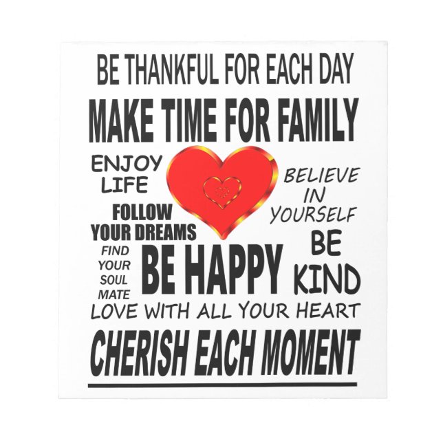 Bloco De Notas Palavras Inspirativas para viver (Frente)