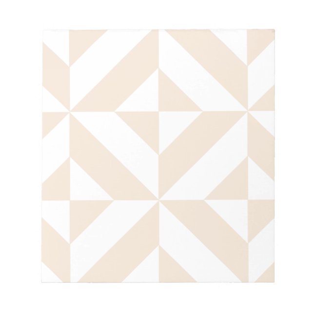 Bloco De Notas Pale Beige Geométrico Deco Cube Padrão (Frente)