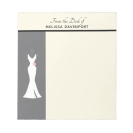 Bloco De Notas Palhaço branco elegante na Cinza - Design simples 