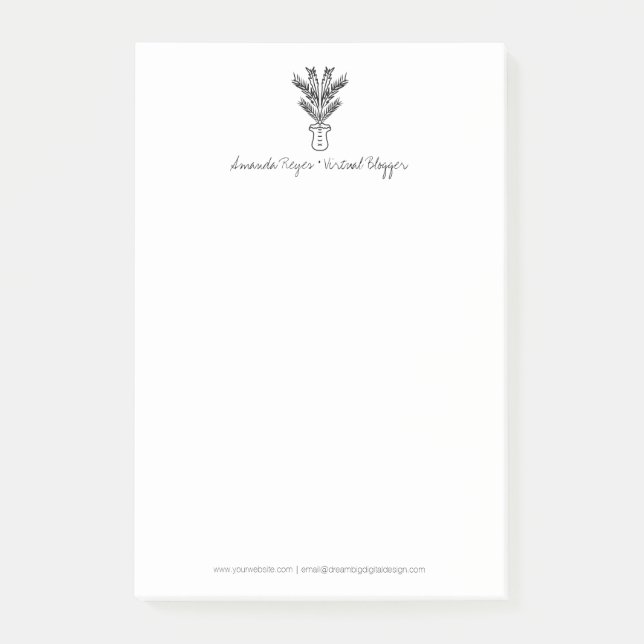 Bloco De Notas Palm Tree Doodle Tropical Minimalista (Frente)