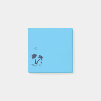 Bloco De Notas Palm Trees Beach Sky Blue