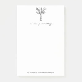 Bloco De Notas Palmeira Tropical Minimalista Doodle