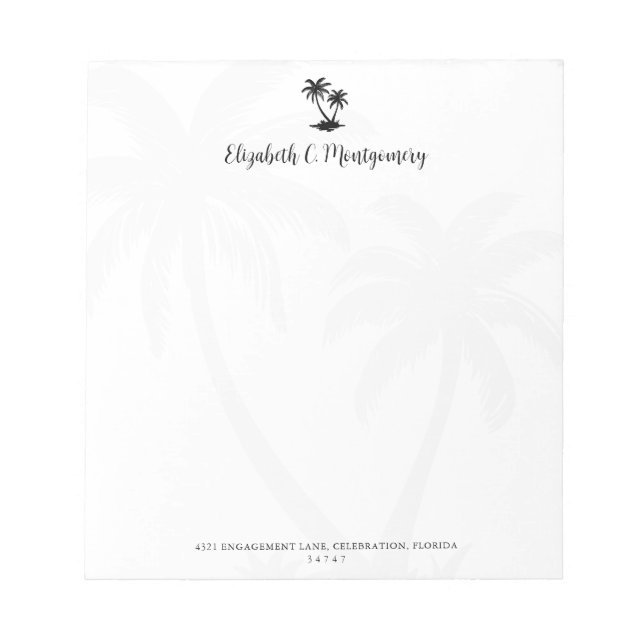 Bloco De Notas Palmeira Tropical Personalizada (Frente)