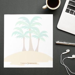 Bloco De Notas Palmeiras Bonitas Aquarela Tropical Estilosa Elega