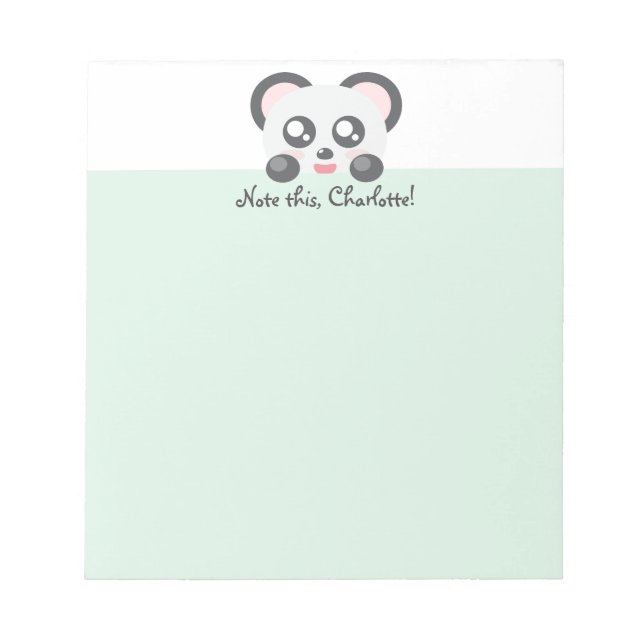 Bloco De Notas Panda Animal Personalizado Kawaii (Frente)