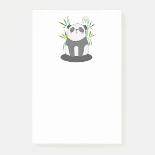 Bloco De Notas Panda branca e negra em bambu