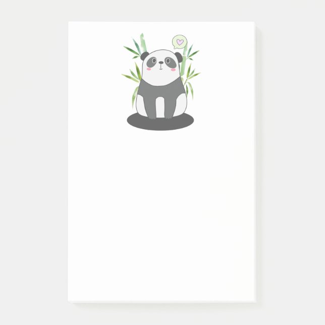 Bloco De Notas Panda branca e negra em bambu (Frente)