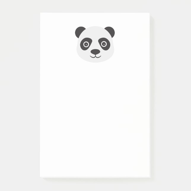 Bloco De Notas Panda Face Black and White Bear (Frente)