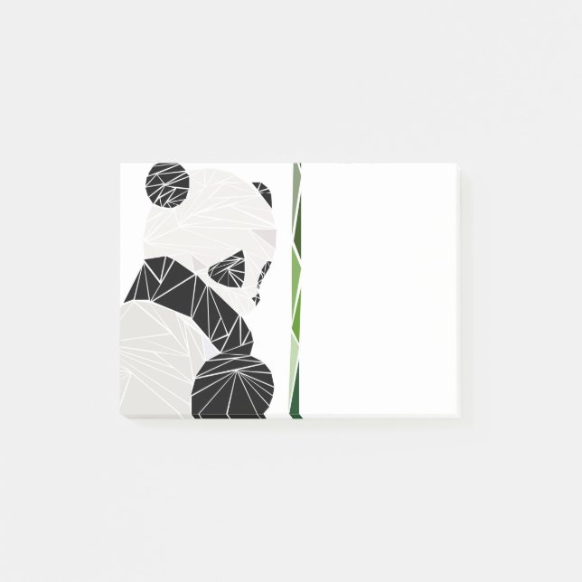 Bloco De Notas Panda triste geométrica (Frente)