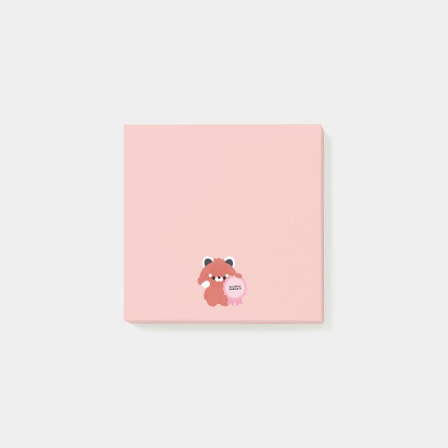 Bloco De Notas Panda Vermelho Desajeitado Certificado (Frente)