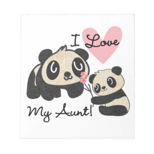 Bloco De Notas Pandas eu amo minha tia