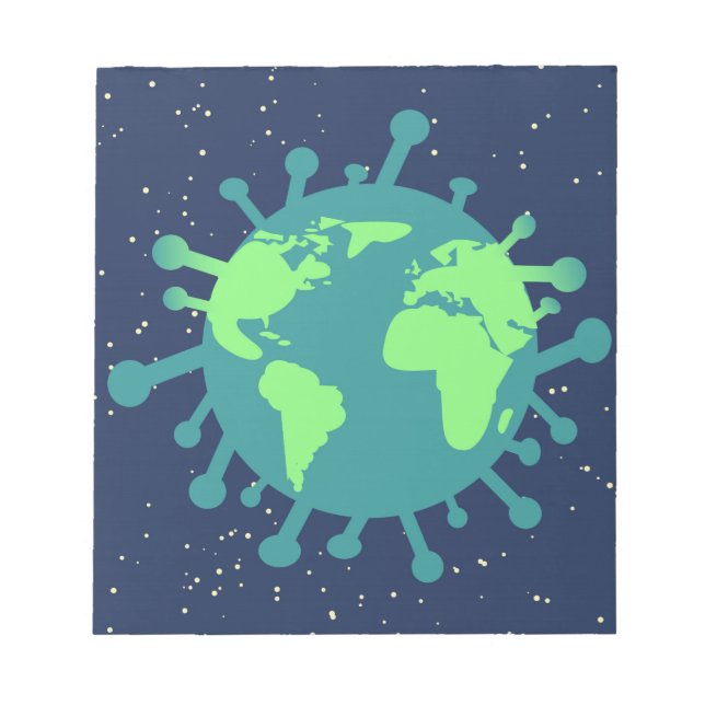 Bloco De Notas Pandemia Global (Partícula Vírus) (Infecção Viral) (Frente)