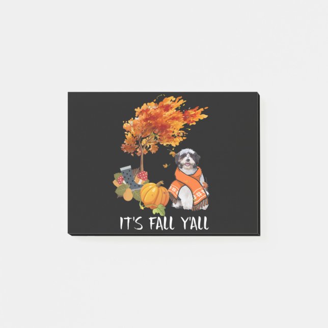 Bloco De Notas Pão Cão| Shih Tzu é Fall Yall (Frente)