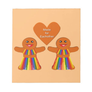 Bloco De Notas Pão de Natal lésbico Casal feminino