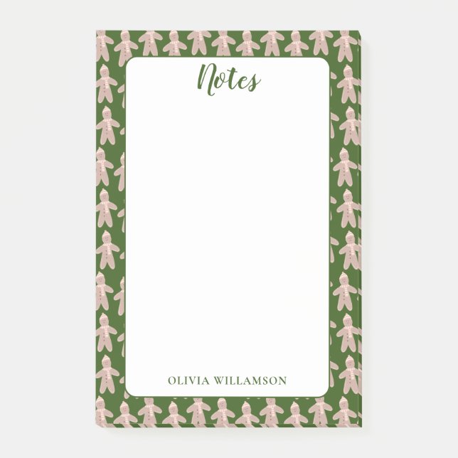 Bloco De Notas Pão Gingerido Masculino Feriado de inverno (Frente)