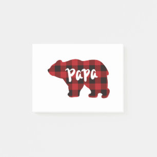 Bloco De Notas Papa Urso - xadrez de búfalos vermelho e preto