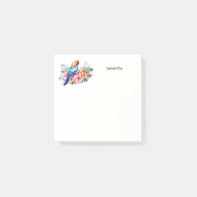 Bloco De Notas Papagaio Tropical Personalizado (Frente)