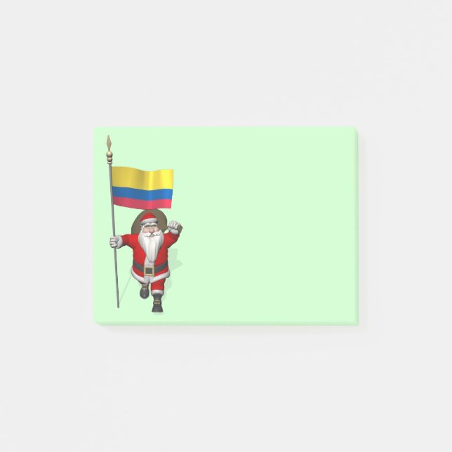 Bloco De Notas Papai Noel Com Alferes Da Colômbia (Frente)