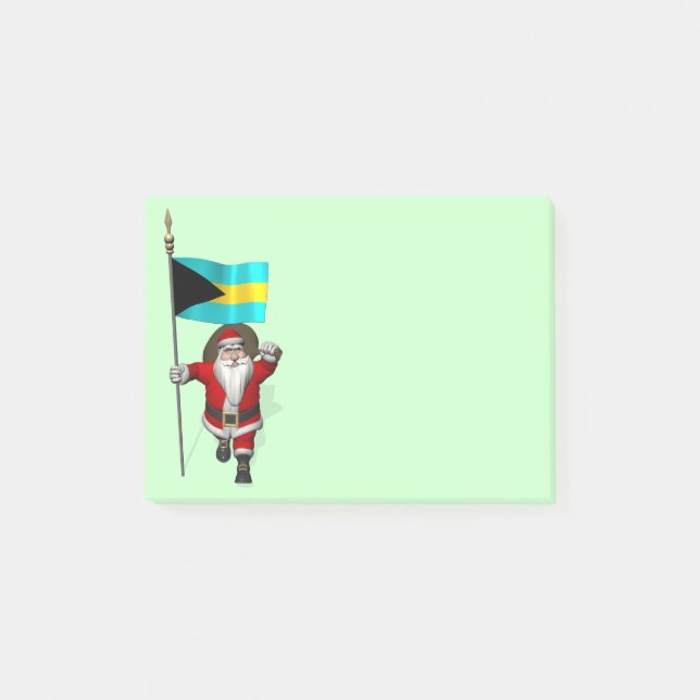 Bloco De Notas Papai Noel Com Estandarte Das Bahamas (Frente)