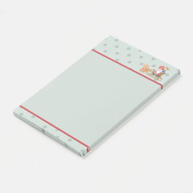 Bloco De Notas Papai Noel com Reindeer e Holiday Sleigh (Inclinado)