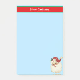 Bloco De Notas Papai Noel de Natal a Azul Claro