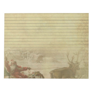 Bloco De Notas Papai noel do vintage & papel da almofada de nota