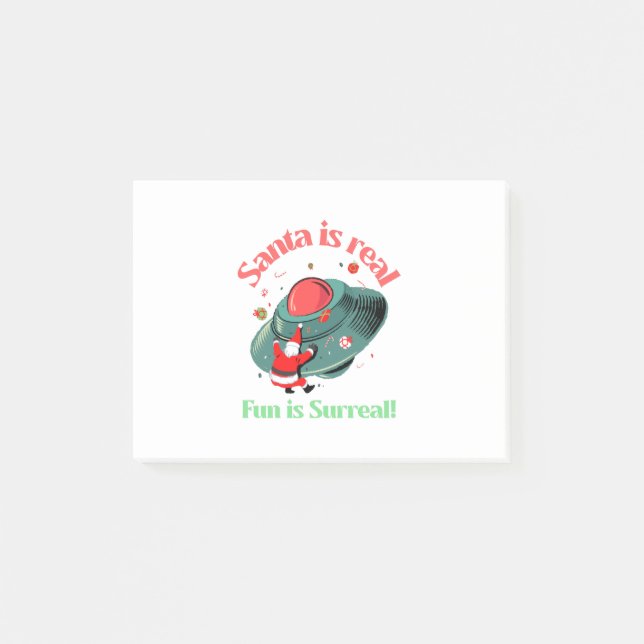 Bloco De Notas Papai Noel é Real Diversão é Surreal (Frente)