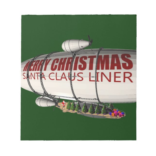 Bloco De Notas Papai Noel Em Zeppelin (Frente)
